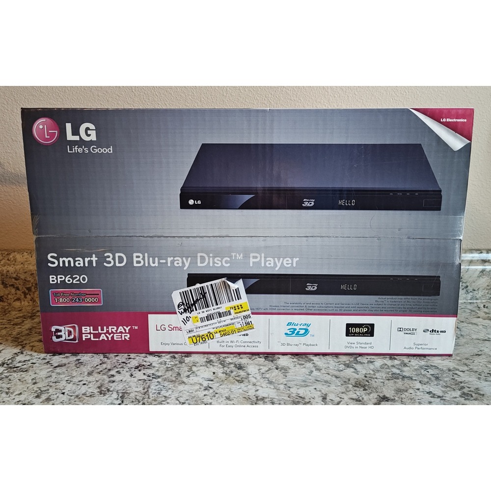 NEW LG Smart 3D Blu-ray Disc Player BP620 Black WiFi 1080p HDMI USB